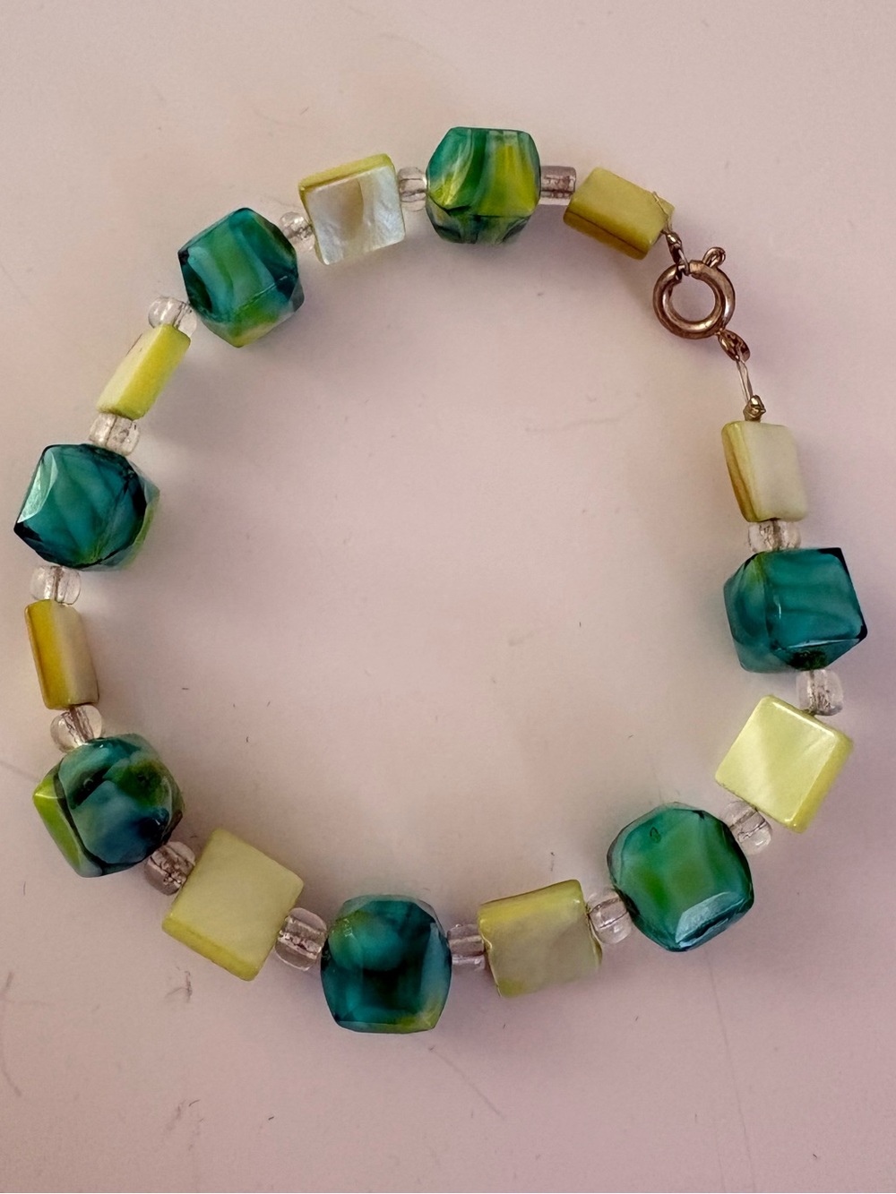 Handcrafted Turquoise & Yellow Beaded Bracelet - Women Jewelry